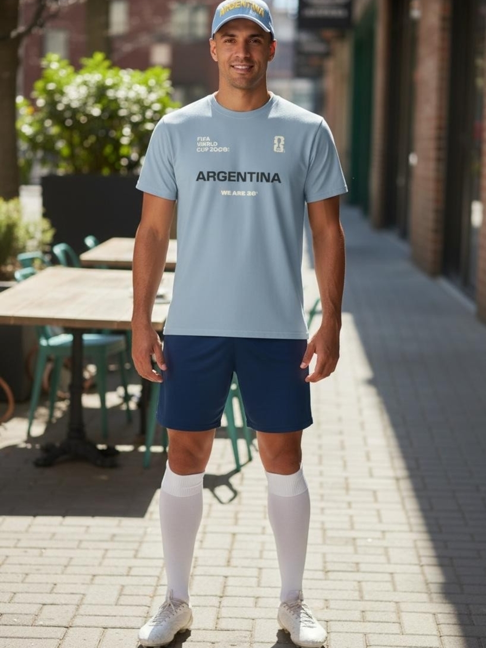 Argentina Light Blue Graphic Tee And Hat